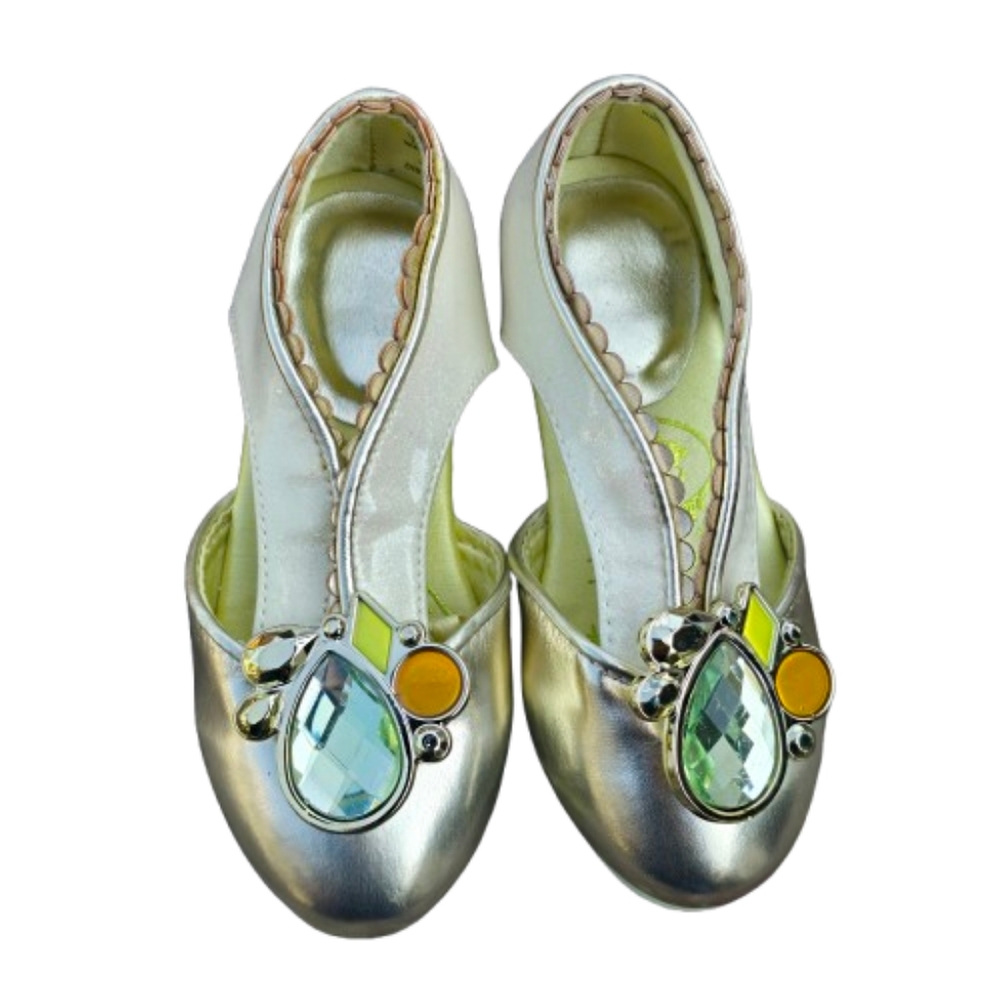 Disney Diana Costume Shoes Sz 7-8 Stylish Metallic Silver